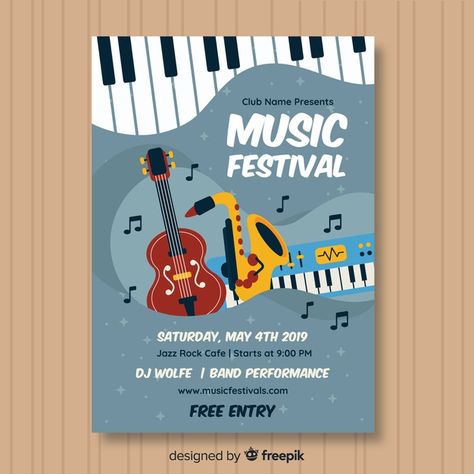 Music Festival Poster Illustration, Poster Festival Music, Music Festival Poster Design Inspiration, Event Social Media, Poster Business, Event Poster Template, Gambar One Direction, Rock & Roll, Facebook Cover Design