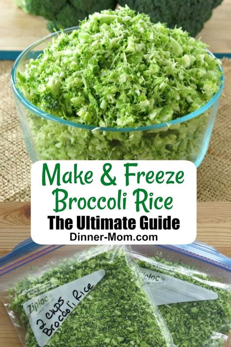 Rice broccoli and freeze it, so you can EASILY make healthy, low-carb, and gluten-free recipes. No blanching required! This ultimate guide will answer all your questions! #ricedbroccoli How To Prepare Broccoli, Riced Broccoli Recipes, Rice Broccoli, Rice On The Stove, Frozen Cauliflower Rice, Rice Recipes For Dinner, Low Carb Appetizers, Keto Friendly Desserts, Broccoli Rice