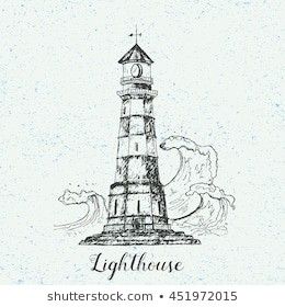 Print Brochure, Vintage Lighthouse, Lighthouse Tattoo, Waves Vector, Detailed Tattoo, Vintage Background, Style Tattoo, Textile Print, Tattoo Sketch