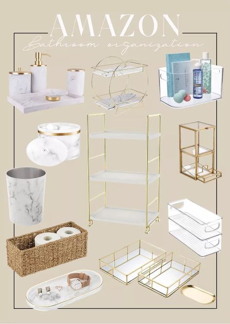 Amazon Bathroom Organization, Bathroom Cart, Amazon Bathroom, Chic Organization, Glamorous Decor, Neutral Bathroom, Street Style Fall Outfits, Cheap Bathrooms, Chic Home Decor