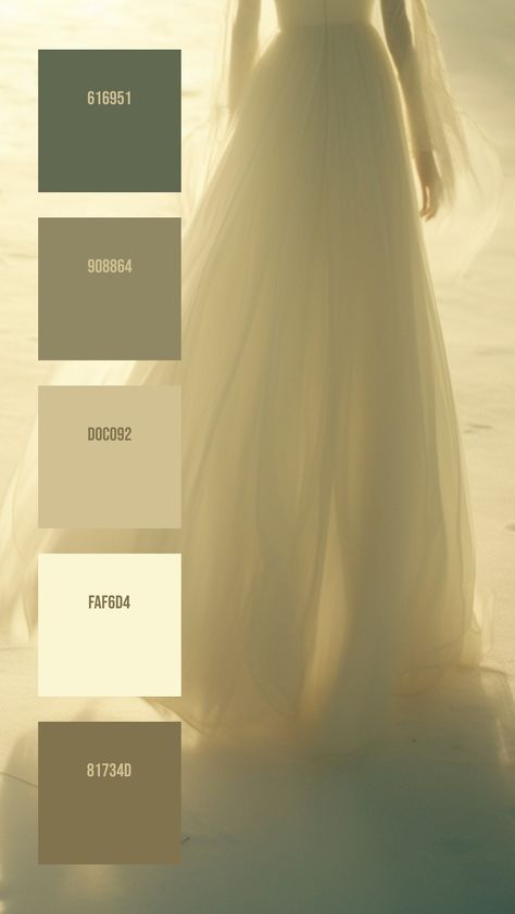 Colors:
616951
908864
D0C092
FAF6D4
81734D Color Palette Light, Dreamy Color Palette, Hue Color, Golden Light, Soft Focus, Golden Lights, Fabric Making, Color Pallets, Color Code