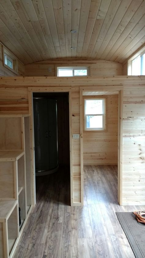 One of a kind Tiny House (THOW) for sale by owner, $39,900, Ground Floor Bedroom + Loft, 270sq ft (SOLD!) Ground Floor Bedroom, Shed Tiny House, Diy Tiny House, Shed Home, Small Tiny House, Tiny House Interior Design, Shed To Tiny House, Tiny House Loft, Tiny House Layout