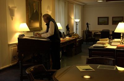 Rumsfeld and his Standing Desk: Secretary of Defense Donald H. Rumsfeld works at his desk and talks on the phone while in his office at the Pentagon on Sept. 11, 2003.  DoD photo by Tech. Sgt. Andy Dunaway, U.S. Air Force.  #Desk #Standing_Desk You've Got Mail Apartment, Meg Ryan You've Got Mail, Meg Ryan Movies, Nora Ephron, Nancy Meyers, Meg Ryan, You've Got Mail, Studio Apartments, Upper West Side