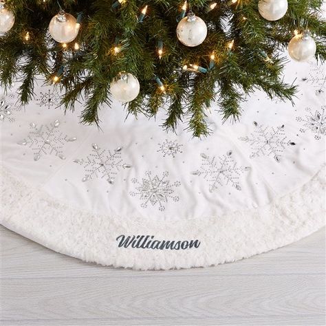 Hobby Lobby Christmas Tree, Personalized Tree Skirt, Snowflake Tree Skirt, White Tree Skirt, Holiday Tree Skirts, Snow Effect, Christmas Tree Skirts, Personalized Christmas Tree, Hobby Lobby Christmas