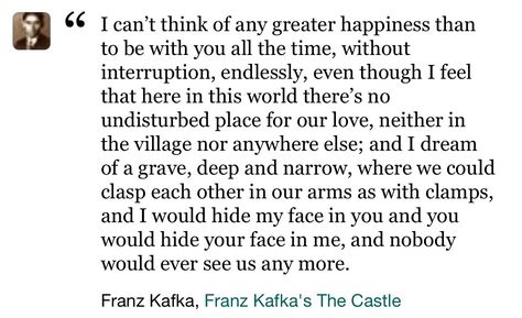 Castle Quotes, Kafka Quotes, Lovers Embrace, Franz Kafka, Literature Quotes, Stop Thinking, Literary Quotes, Poem Quotes, The Castle