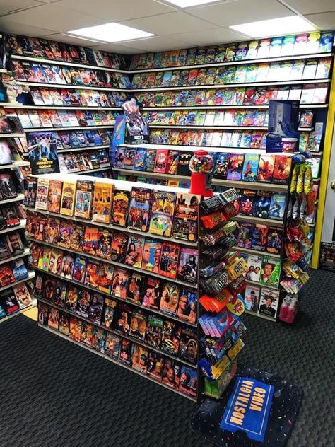 Nostalgia Videos, Nostalgic Things, Horror Room, Marvel Retro, Blockbuster Video, Retro Gaming Art, Comic Book Store, Retro Room, Video Store