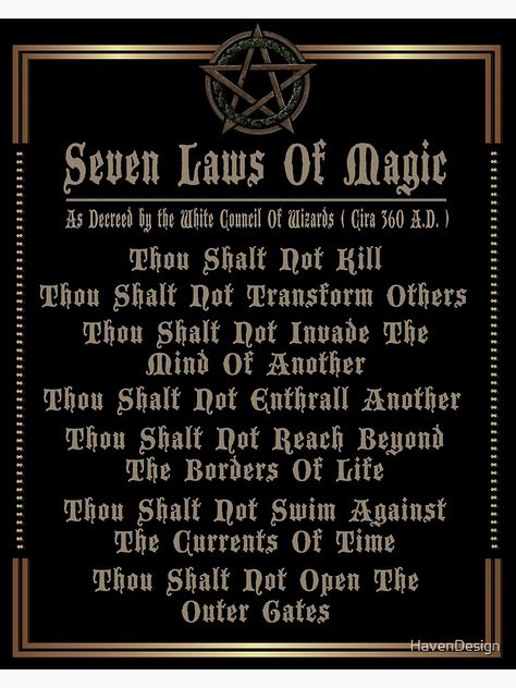 "Seven Laws Of Magic Gold Border-Dresden Files" Poster for Sale by HavenDesign | Redbubble Laws Of Magic, Dresden Files, Beyond The Border, Gold Border, Dark Ages, Etsy Handmade, Dresden, All Print, Sale Poster