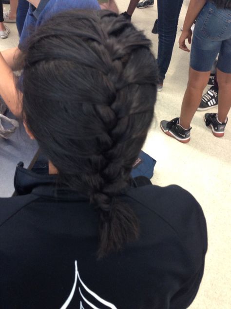 French braid for short hair French Braid On Short Hair, French Braid For Short Hair, Braid For Short Hair, French Braid Short Hair, Really Short Hair, Bun Updo, French Braid Hairstyles, School Hair, Short Braids