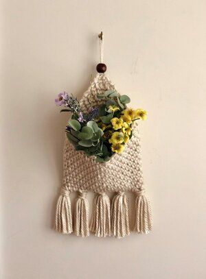 Macrame Pocket, Pocket Wall Hanging, Crochet Wall Art, Crochet Towel, Modern Crochet Patterns, Linen Stitch, Crochet Wall Hangings, Crochet Boho, Crochet Decoration