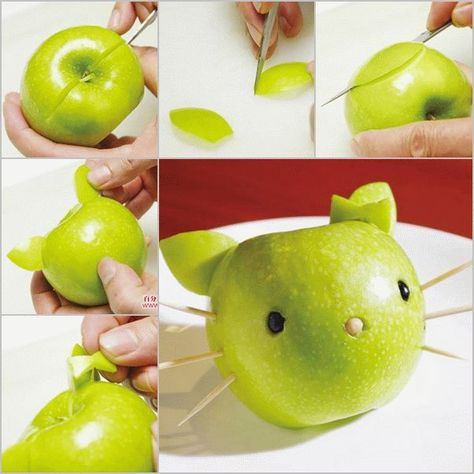 DIY Fruit Art Series â€“ 5 Apple Cut Tutorials Fruit Presentation, Diy Apple, Unique Snacks, Fruit Creations, Apple Cut, Fruit Animals, Food Art For Kids, Fake Fruit, Fruit Arrangements