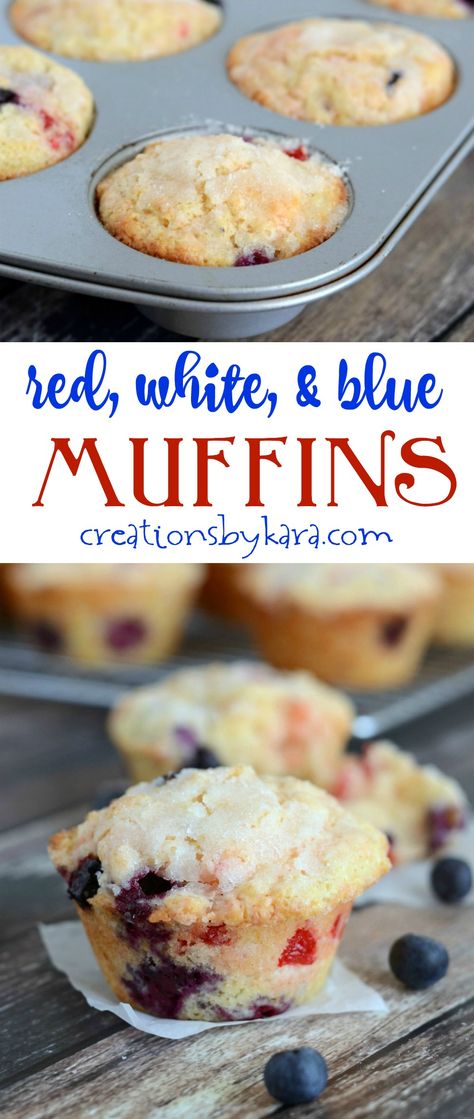 Blue Muffins, Cherry Muffins, Fourth Of July Food, Blueberry Muffins, And July, Muffin Tin, Lemon Blueberry, Blue Berry Muffins, Family Holiday