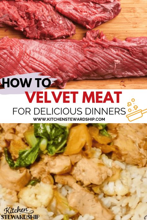 Velveting Meat, Velveting Beef, Best Steak, Beef Tenderloin, Chinese Dishes, Chinese Cooking, Stir Fries, Meat Cuts, Southeast Asian