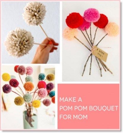 Mother’s Day DIY: Make A Pompom Bouquet! – Felting Pom Pom Bouquet, Pom Pom Tutorial, Pom Pom Flowers, Boyfriend Crafts, Art Games, Diy Pom Pom, How To Make A Pom Pom, Pom Pom Crafts, Diy Gifts For Kids