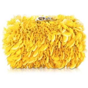 Corto Moltedo Handbags Susan C Star Yellow Explosion Nappa Leather Pochette w/Chain Strap Crochet Purse Handles, Diy Bag Handles, Star Purse, Accessories Purses, Star Yellow, Yellow Clutch, Yellow Purse, Evening Clutches, Yellow Purses