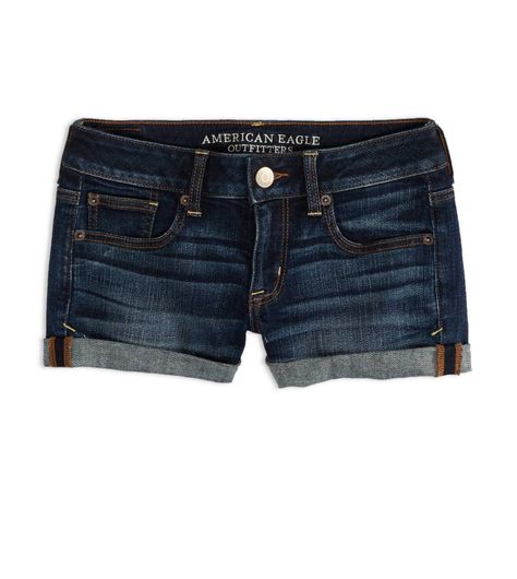 American Eagle Outfits Winter, Stretchy Jean Shorts, Low Rise Jean Shorts, Shorts Low Rise, Dark Denim Shorts, American Eagle Outfits, American Eagle Shirts, Cuffed Denim Shorts, Stretch Denim Shorts