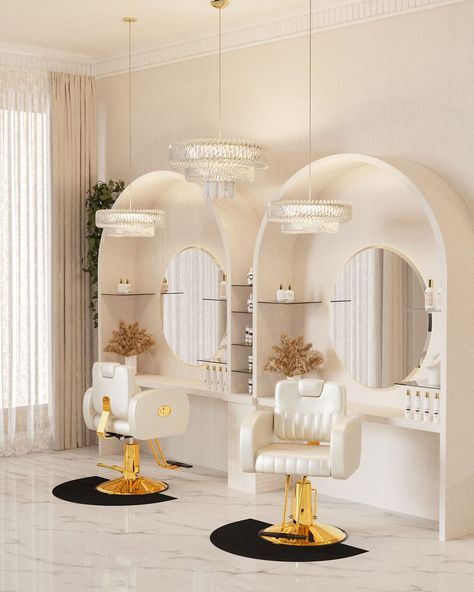 Tiny Salon Ideas, Modern Salon Design, Luxury Salon Interior Design, Reclining Salon Chair, Hair Salon Chair, Beauty Bar Salon, Salon Suite Decor, Hair Chair, Boutique Wallpaper