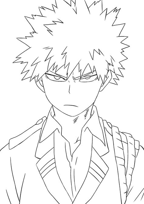 Anime Sketch Lineart, Deku Outline, Traceable Drawings Anime, Anime Art Simple Drawing Outline Easy, Anime Trace Art, Mha Lineart, Anime Outline Drawing, Mha Coloring Pages, Anime Lineart Simple