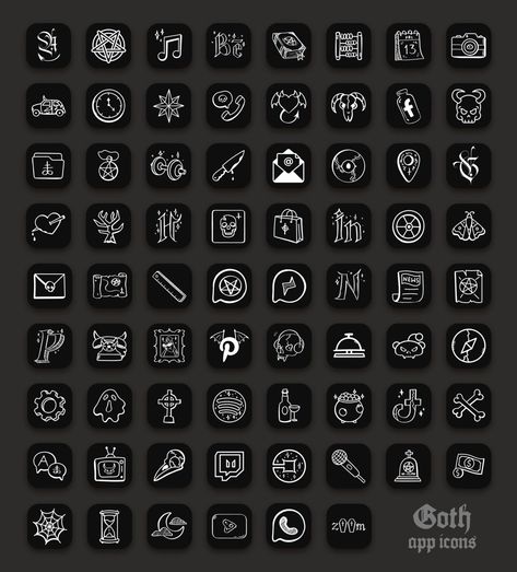 Icos Icons For Ios 14 On Behance D3E Goth Iphone Icons, Goth App Icons Aesthetic, Gothic Widgets, Gothic App Icons, Goth Icons For Apps, Goth Homescreen, Goth Widgets, Goth App Icons, Gothic Baddie