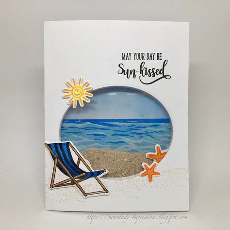 Shaker Cards Tutorial, Nautical Cards, Beach Cards, Summer Cards, Interactive Cards, Marianne Design, Beach Scene, Shaker Cards, Stamping Up Cards