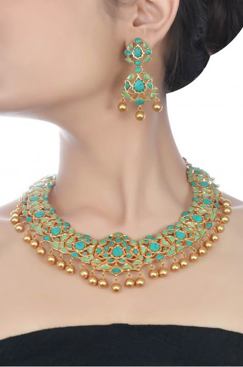 Silver Turquoise Necklace Set Inexpensive Jewelry, Traditional Jewellery, India Jewelry, Turquoise Stones, Jewelry Design Necklace, Jewelry Outfit, Traditional Jewelry, Wedding Jewellery, Bridal Jewellery