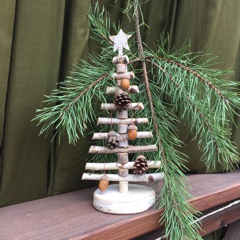 Mini Wood Christmas Tree Eco Birch Christmas Tree Birch Branch - Etsy Australia Christmas Tree Eco, Eco Christmas Tree, Birch Bark Decor, Birch Christmas Tree, Birch Christmas, Tree Branch Crafts, Cottagecore Christmas, Driftwood Christmas Tree, Eco Christmas