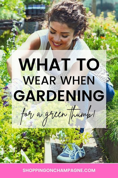 What to Wear When Gardening: Guide for Ladies �— Shopping on Champagne | Nancy Queen | Fashion Blog Gardening Outfit Summer, Gardening Clothes For Women, Cute Yard Work Outfits, Gardening Outfits For Women Summer, Yard Work Outfit, Gardening Outfits For Women, Cute Gardening Outfits, Garden Outfit Ideas, Nancy Queen