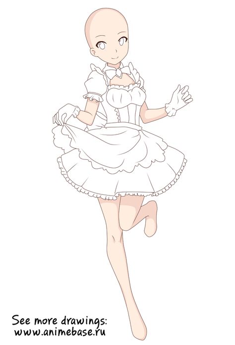 More anime bases, ych, reference and poses for drawing: www.animebase.ru Больше аниме манекенов для рисования: www.animebase.ru Maid Dress Poses Drawing, Free Ych Base, Maid Dress Base Drawing, Maid Dress Drawing Reference, Maid Dress Drawing, Anime Maid, Body Base Drawing, Anime Base, Drawing Anime Clothes