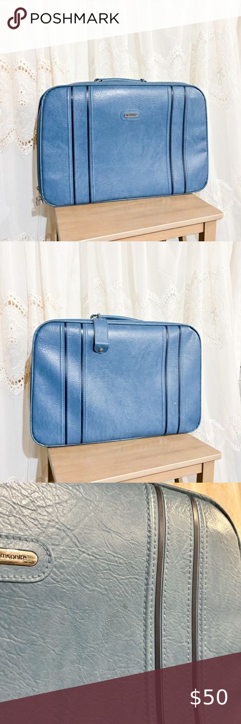 Vintage Samsonite Sonora II Suitcase Blue Exterior, Travel Brand, Trendy Chic, Beautiful Blue, Closet Vintage, Vintage Finds, More Photos, Inside Pocket, Shop My