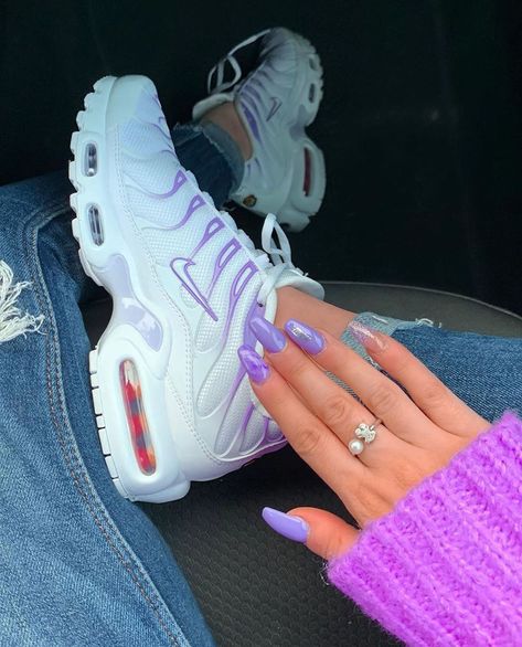 Air Max Plus, White Nike, Air Max, Nike Air Max, Nike Air, Nike, Nails, Purple, Sneakers