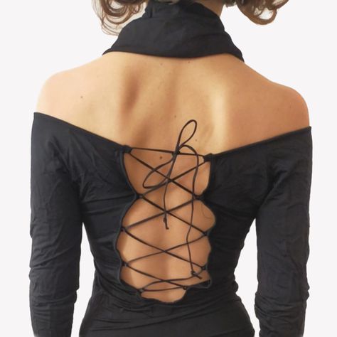 Rockstar Gf, Laced Up Shirt, Back Shirt, Lace Cutout, Lace Up, Lace, Long Sleeve, Quick Saves