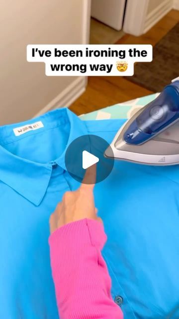 Liz & Jeff on Instagram: "Use the tip to iron nice shirt collars #shirts #clothes #fashion #iron #shirt" Shirt Collars, Creative Life Hacks, Shirt Tutorial, Laundry Stains, Iron Shirt, Mackenzie Childs, Shirt Collar, Collar Shirts, Laundry Room