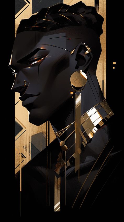 Advisor Character Design, Cyberpunk Character Art, Black Character Design, Npc Art, African Artwork, Cyberpunk Character, Black Characters, Dungeons And Dragons Homebrew, Amazing Drawings