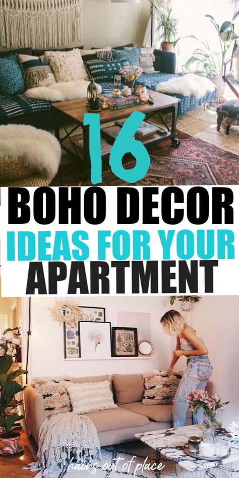 Boho Decor Living Room Chic, Boho Style Small Living Room, Small Living Room Decor Boho, Bohemian Apartment Decor Living Room, Tiny Boho Living Room, Simple Boho House Decor, Boho Apartment Ideas Living Room, Boho Den Decor, Boho Apartment Decor Diy