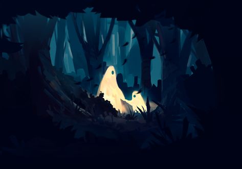 Horror Forest Background, Spooky Forest Art, Dark Forest Illustration, Forest Inspiration, Environment Inspiration, Spooky Forest, Spooky Games, Forest Drawing, Forest Party