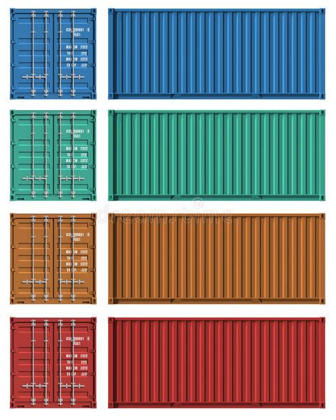 Set of cargo container templates. Set of color cargo container templates isolate , #AFFILIATE, #container, #templates, #Set, #cargo, #white #ad B13 Nissan, Road Texture, Game Textures, Perspective Drawing Architecture, Container Buildings, Cargo Container, Container Architecture, Casa Container, Shipping Containers