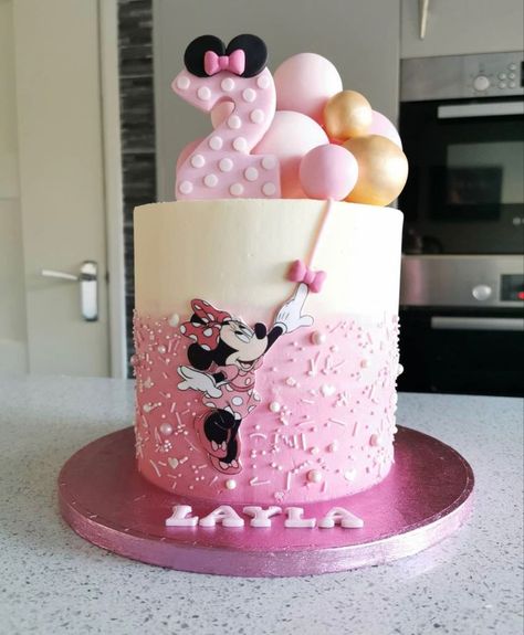 Minnie Mouse Princess Cake, One Tier Minnie Mouse Cake, Minnie Mouse Birthday Cake Ideas 2nd, Minnie Bday Cake, Mini Mouse Cake Birthdays, Minnie Mouse Birthday Party Ideas 2nd Cake, Τουρτα Minnie Mouse, 5 Year Birthday Cake, Oh Twodles Birthday Girl Cake