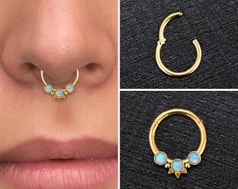 Daith Clicker, Bijoux Piercing Septum, Pastel Witch, Opal Septum, Piercing Daith, Septum Piercing Jewelry, Daith Earring, Daith Rings, Black Pastel