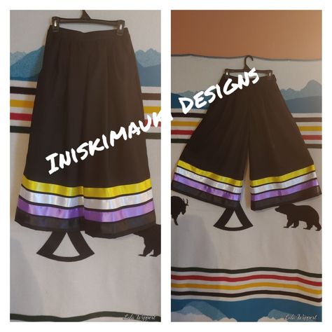 Ribbon Pants Native American, Indigenous Dress, Ribbon Pants, Skirt Outfit Inspiration, Genderqueer Fashion, Native Clothing, Native Regalia, Shirts And Skirts, Cherokee Dress