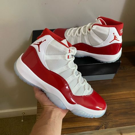 Product Details- Air Jordan 11 "Cherry" Condition: Brand New Sku: Ct8012-116 Woman Size: 10.5 Men Size: 9 The Shoes Are In The Original Box. Shipping- I Always Ship Within 2 Business Days! Thank You For Shopping! Air Jordan 11 Cherry, Jordan 11 Red, Jordan 11 Cherry, Pretty Sneakers, Cherry Color, Jordan Shoes Retro, Jordan 9, Jordan 10, Shoes Outfit Fashion