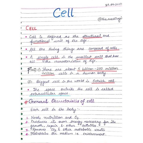 Cell Notes Anatomy, Cell The Unit Of Life Notes, Biotechnology Notes, Cell Notes, Learn Biology, Study Science, Clear Skin Fast, Medical Notes, Biology Facts