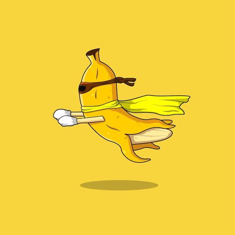 Banana Cartoon Cute, Banana Character Design, Banana Illustration Design, Banana Animation, Own Character Design, Banana Background, Logo Banana, Banana Character, Banana Vector