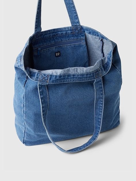 Denim Bag Patterns, Denim Bag Diy, Tods Bag, Denim Crafts Diy, Diy Tote, Blue Jeans Crafts, Arch Logo, Denim Shoulder Bags, Potli Bags