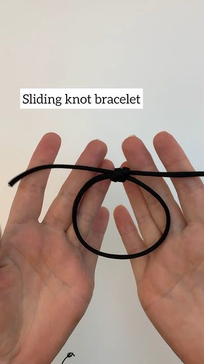 How To Tie A Necklace Sliding Knot, Sliding Knot Beaded Bracelet, How To Tie Leather Bracelet Sliding Knot, How To Tie A Slide Knot Bracelet, How To Make Adjustable Knot Bracelet, Sliding Knot For Bracelet, Hemp Bracelet Knots, Sliding Knot Bracelet Tutorial Simple, Bracelet Tying Knot