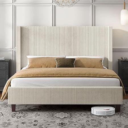 Winged Headboard, Wingback Bed, House Smell, Teen Bedding, Decoration Inspiration, Upholstered Bed, Media Console, Kids Bedroom Furniture, Platform Bed Frame