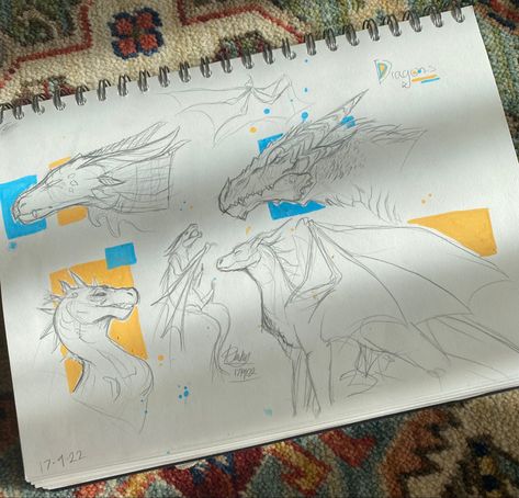 #dragon #sketchbook #sketchbookdrawing Dragon Sketch Reference, Dragon Features Drawing, Dragon Anatomy Design Reference, Dragon Sketchbook, Zhc Drawings Dragon, Dreamfyre Dragon, Dragon Sketches, Fire Drawings, Dragon Reference