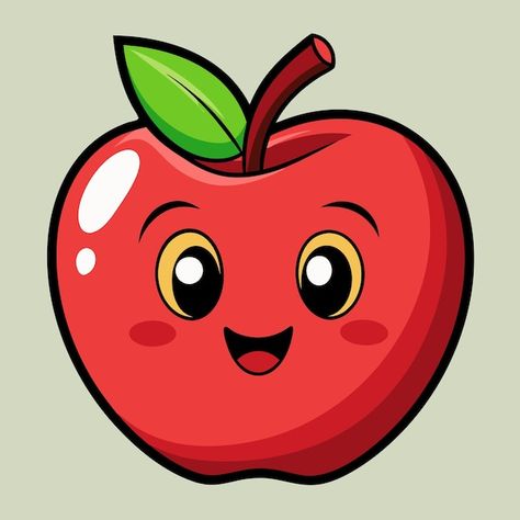 Apple Cartoon Image, Apple Cartoon, Apple Vector, Cartoon Image, Cute Cartoon Images, Vector Cartoon, Delicious Fruit, Cartoon Images, Cartoon Illustration