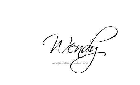 Desing Wendy Peter And Wendy Tattoo, Wendy Name, Wendy Tattoo, Wendy Logo, Wendy Disney, Name Tattoo Placements, Wendy's Girl, Small Sketchbook, Name Tattoo Designs