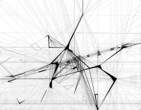 Deconstructivism Graphic Design, Architecture Geometry, Architectural Sketching, Deconstructivism, Drawing Architecture, Conceptual Drawing, Concept Diagram, Architecture Graphics, Model Drawing