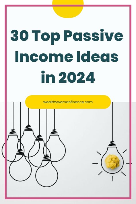 30 Top Passive Income Ideas in 2024. Several lightbulb illustrations with one glowing to represent a bright idea. Passive Income Streams Ideas, Passive Income Ideas For Beginners, Side Hustle Ideas At Home, Shopify Seo, Passive Income Sources, Best Passive Income, Income Sources, Business Ideas For Beginners, Financial Growth