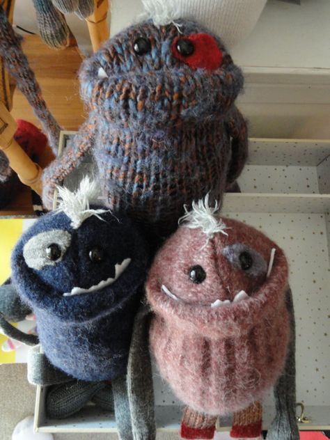 Sock Monster, Sock Dolls, Recycled Sweaters, Sock Toys, Sock Crafts, Monster Dolls, Sock Animals, Cute Monsters, Sewing Toys